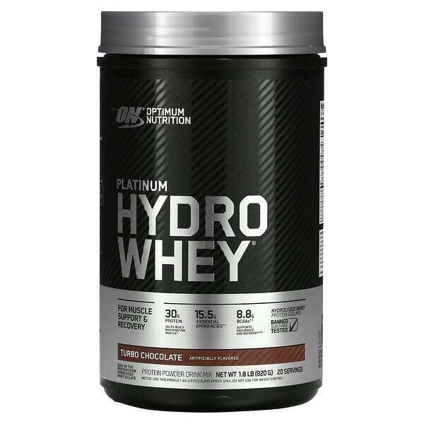 

Optimum Nutrition, Platinum Hydro Whey, Turbo Chocolate, 1.8 lb (820 g)