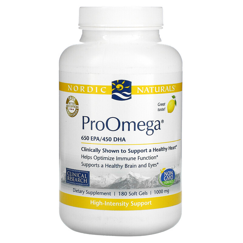 

Nordic Naturals, ProOmega, со вкусом лимона, 1000 мг, 180 мягких желатиновых капсул