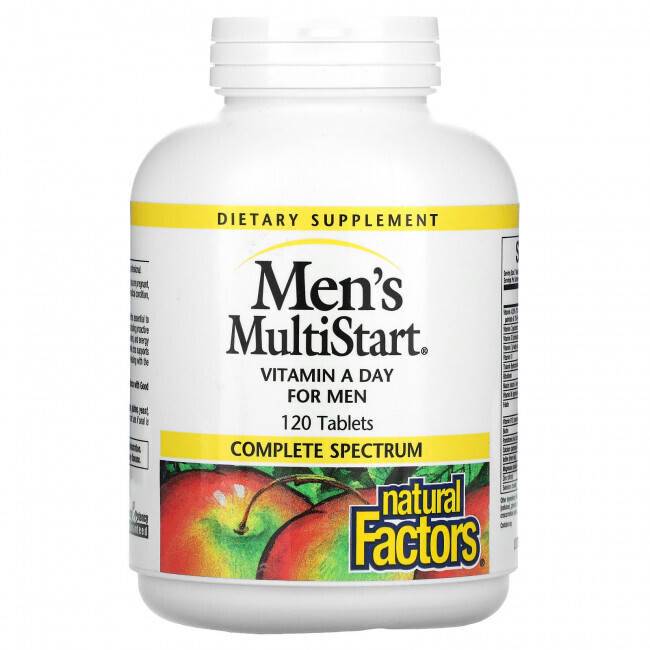 

Natural Factors, Men's MultiStart, Vitamin A Day for Men, 120 Tablets