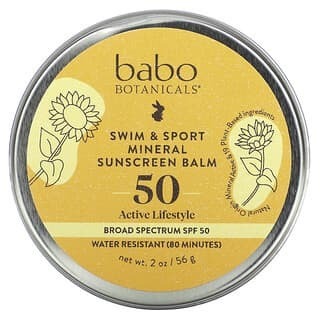 

Babo Botanicals, Swim & Sport Mineral Sunscreen Balm, LSF 50, ohne Duftstoffe, 56 g (2 oz.)