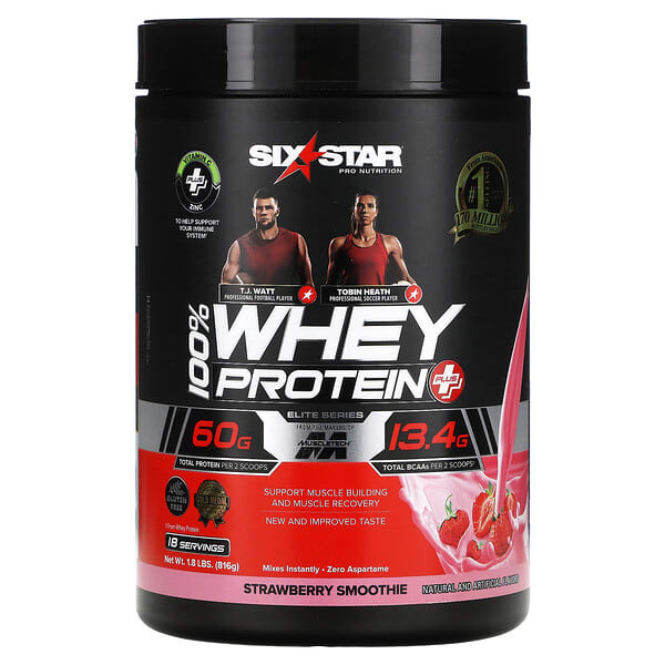 

Six Star, Elite Series, 100% Whey Protein Plus, Strawberry Smoothie, 1.8 lbs (816 g)