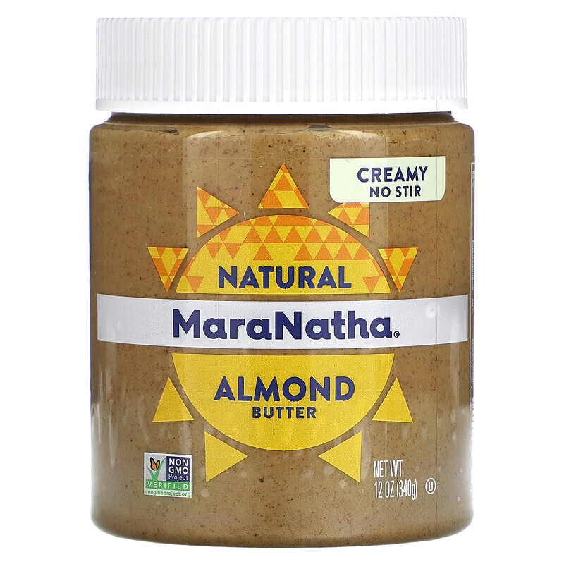 MaraNatha, паста из натурального калифорнийского миндаля, кремообразная, 340 г (12 унций)