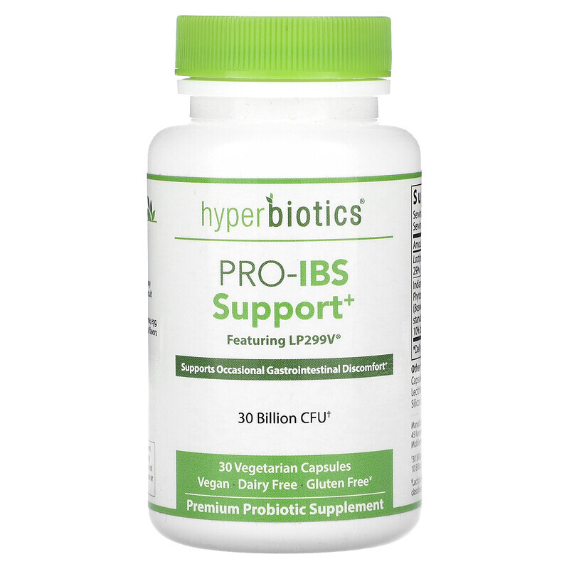 

Hyperbiotics, Pro-IBS Support, 30 млрд КОЕ, 30 вегетарианских капсул