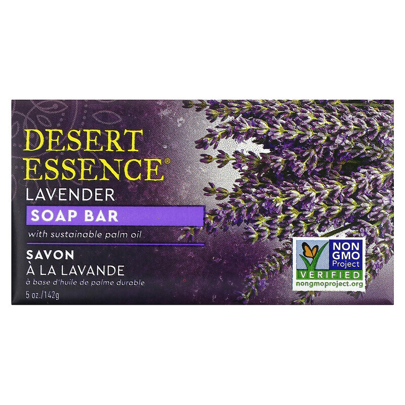 

Desert Essence, Мыло с лавандой, 5 унций (142 г)