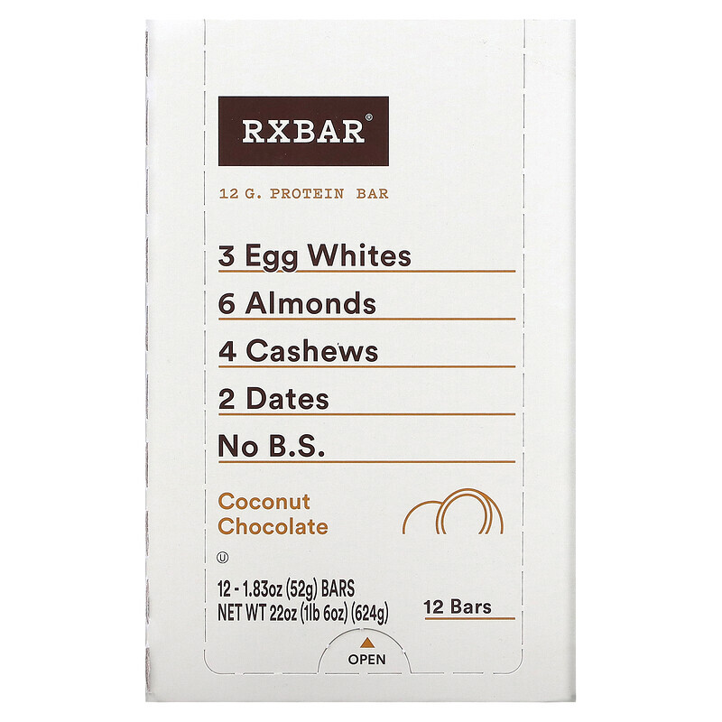 

RXBAR, Протеиновый батончик, кокосовый шоколад, 12 батончиков, 52 г (1,83 унции)