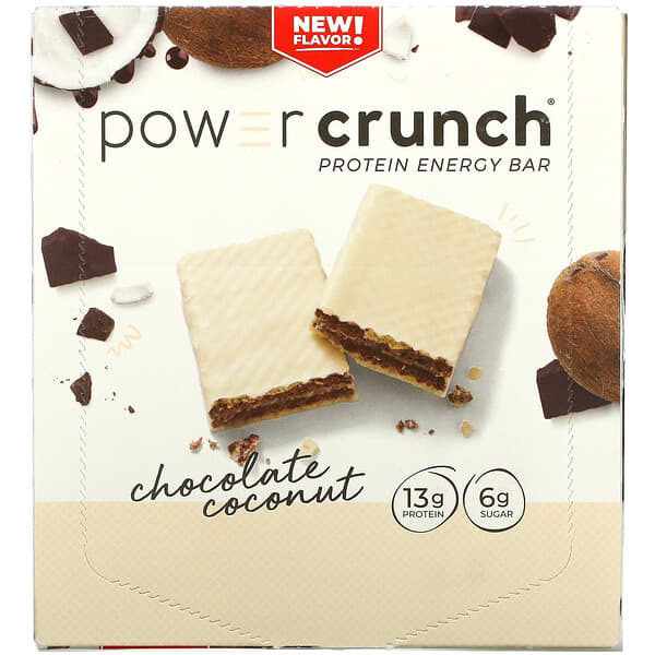 

BNRG, Power Crunch Protein Energy Bar, Chocolate Coconut, 12 Bars, 1.4 oz (40 g) Each