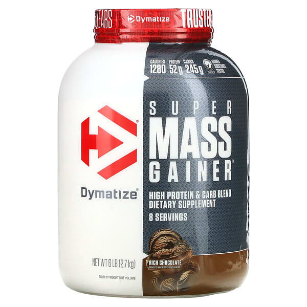 

Dymatize, Гейнер Super Mass, густой шоколад, 6 фунтов (2,7 кг)