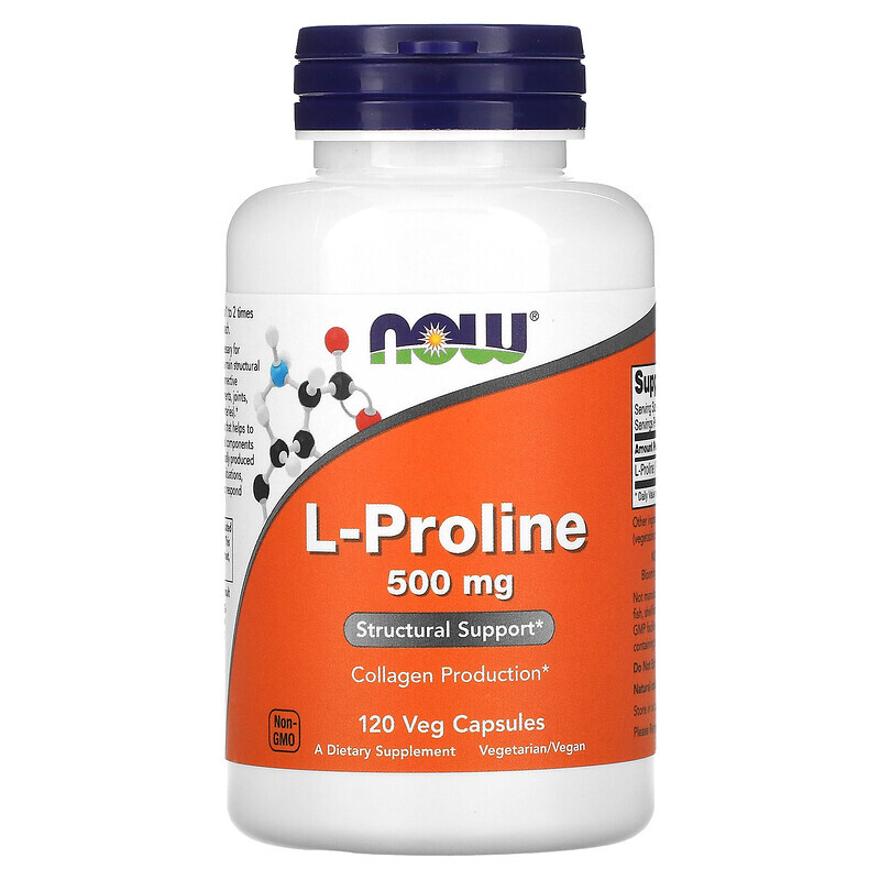 

NOW Foods, L-Proline, 500 mg, 120 Veg Capsules