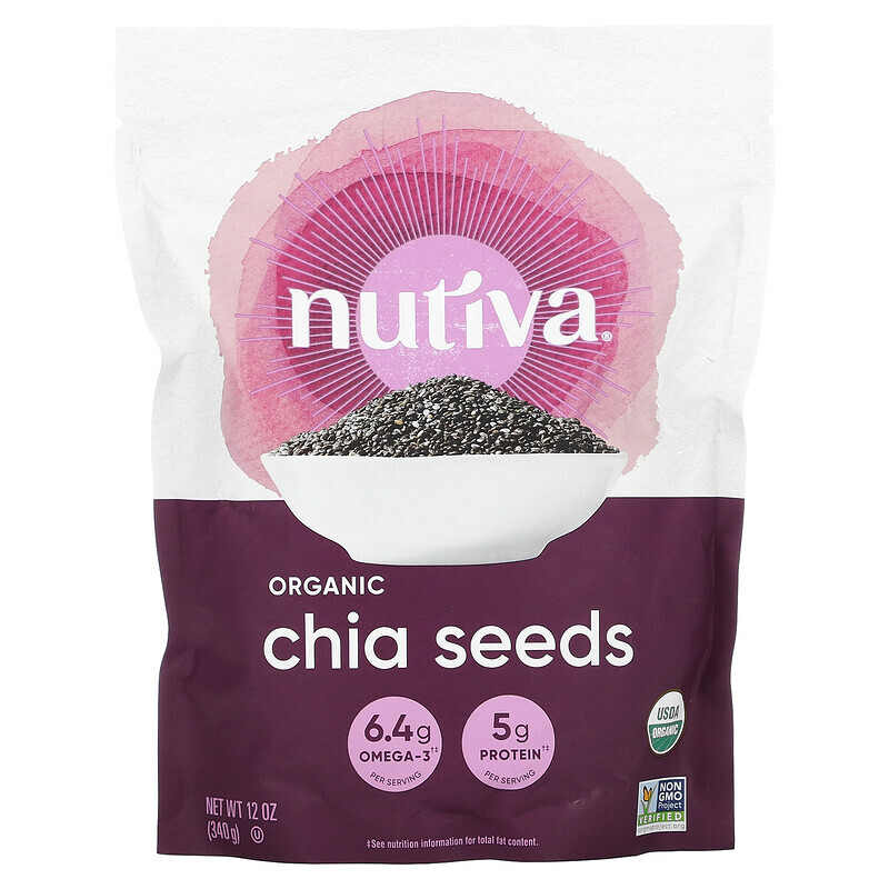 

Nutiva, органические семена чиа, 340 г (12 унций)