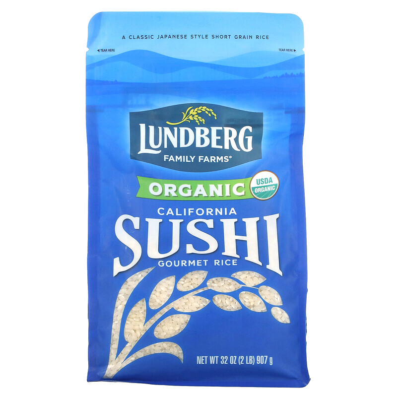 Lundberg, Органический калифорнийский рис для суши, 907 г (2 фунта)