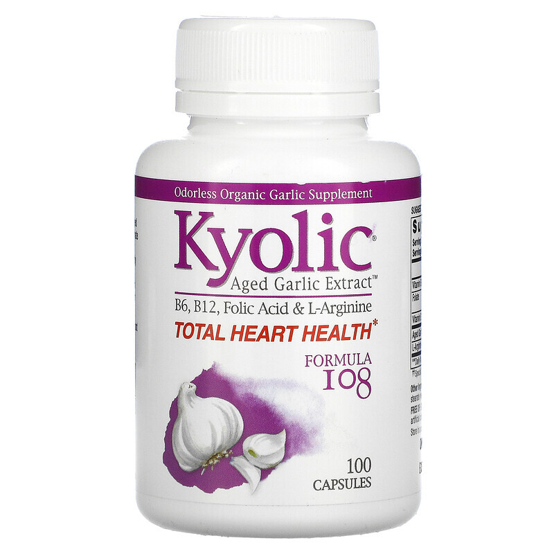 

Kyolic, Aged Garlic Extract, формула 108, 100 капсул