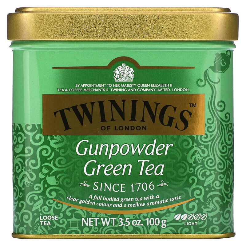 

Twinings, Рассыпной зеленый чай Gunpowder, светлый, 100 г (3,53 унции)