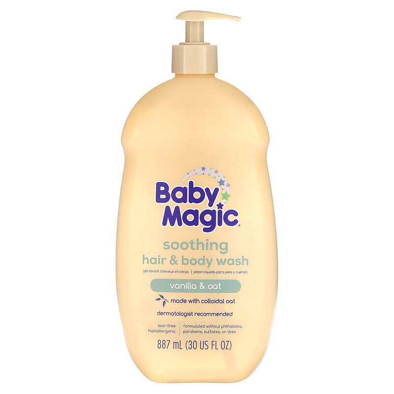 

Baby Magic, Успокаивающий гель для душа и волос, с ванилью и овсянкой, 887 мл (30 жидк. Унций)