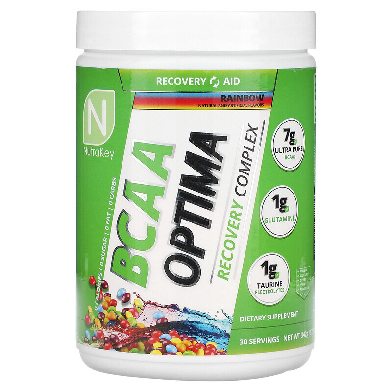 

Nutrakey, BCAA Optima, Rainbow, 342 г (0,75 фунта)