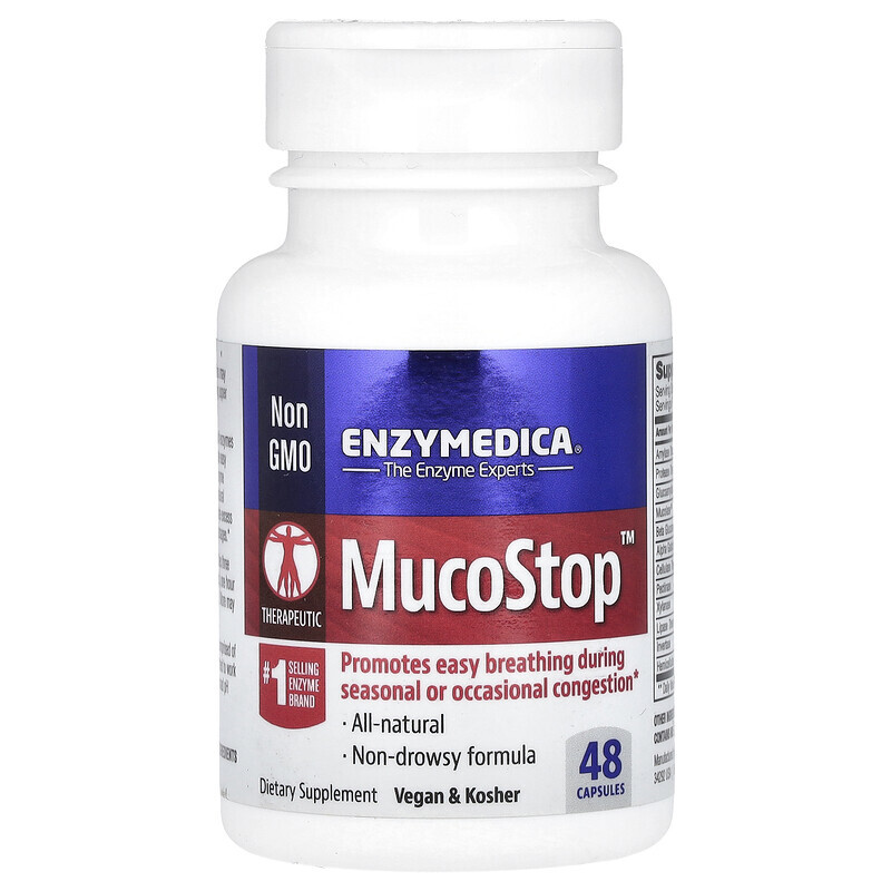 

Enzymedica, MucoStop, 48 капсул