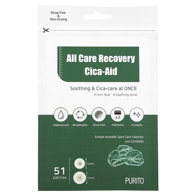 

Purito, All Care Recovery Cica-Aid, 51 Pflaster