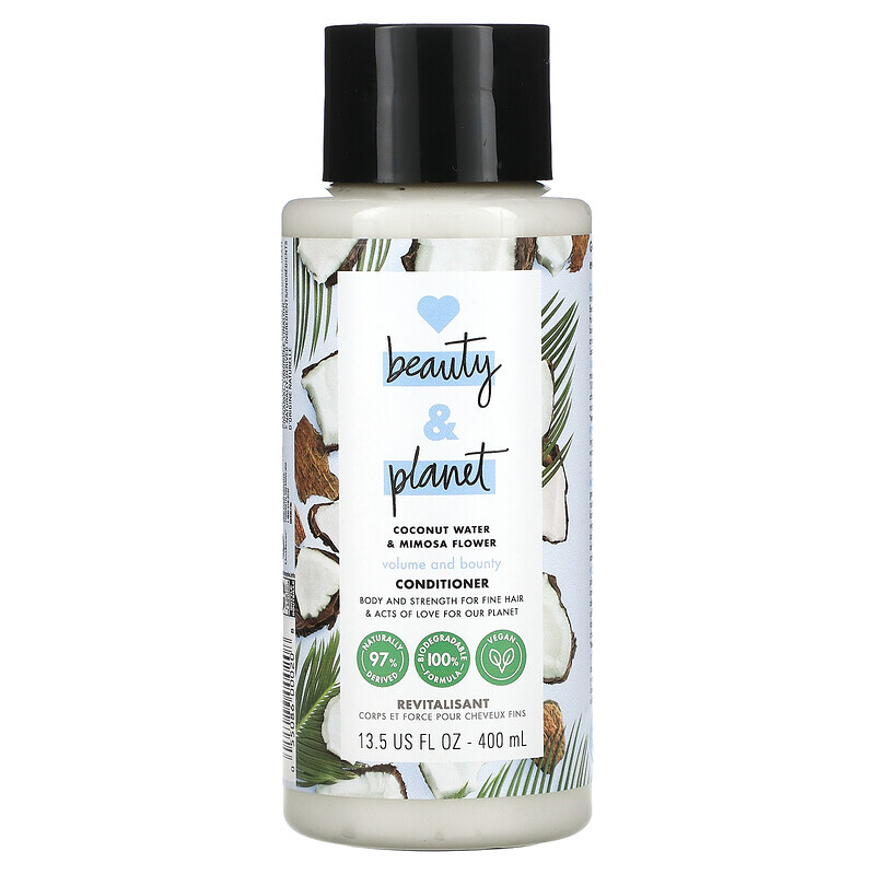 

Love Beauty and Planet, Volume and Bounty Conditioner, Coconut Water & Mimosa Flower, 13.5 fl oz (400 ml)