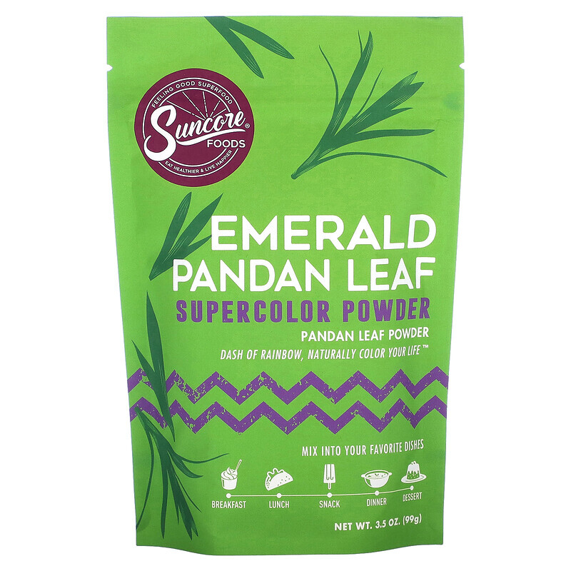 Suncore Foods, Emerald Pandan Leaf, суперцветная пудра, 99 г (3,5 унции)