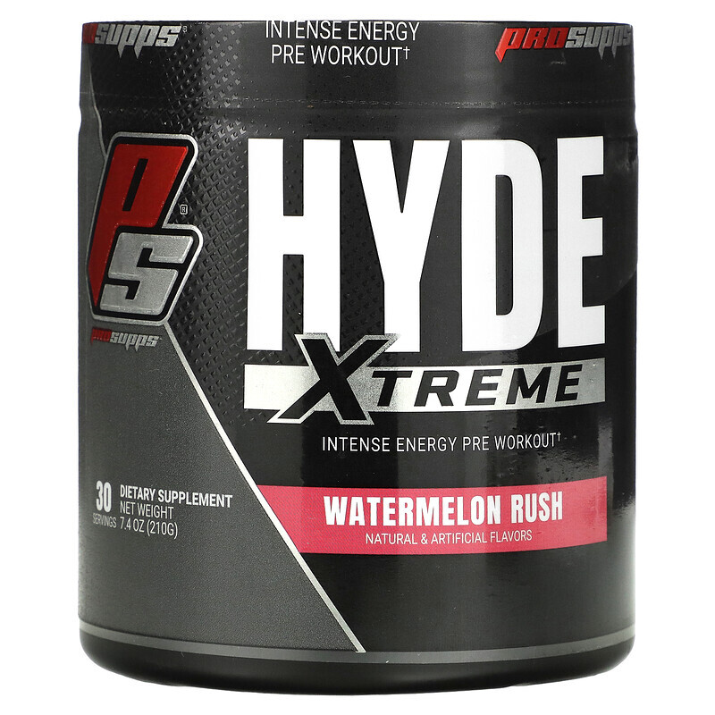 

ProSupps, Hyde Xtreme, интенсивная энергия перед тренировкой, арбуз, 222 г (7,8 унции)