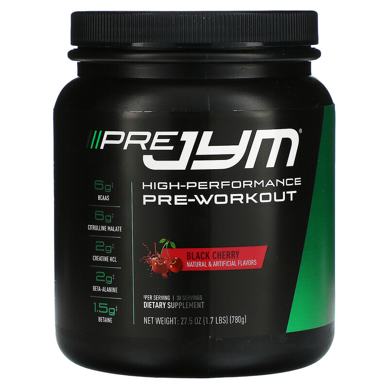 

JYM Supplement Science, Pre JYM, высокоэффективное средство перед тренировкой, с вишней, 780 г (1,7 фунта)