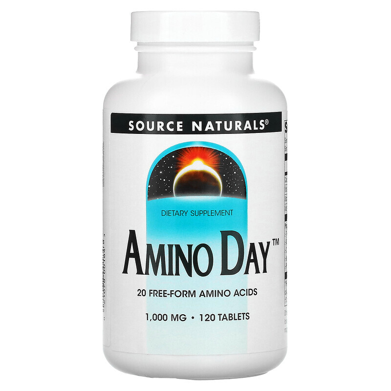 

Source Naturals, Amino Day, 1 000 мг, 120 таблеток