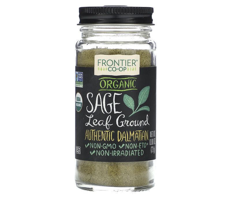 

Frontier Co-op, Organic Sage Leaf Ground, 0.8 oz (22 g)