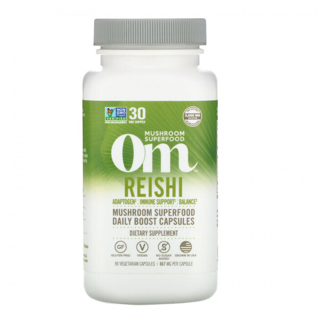 

Om Mushrooms, Reishi, 2,000 mg, 90 Vegetable Capsules