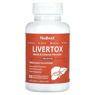 

NuBest, Livertox, 60 вегетарианских капсул