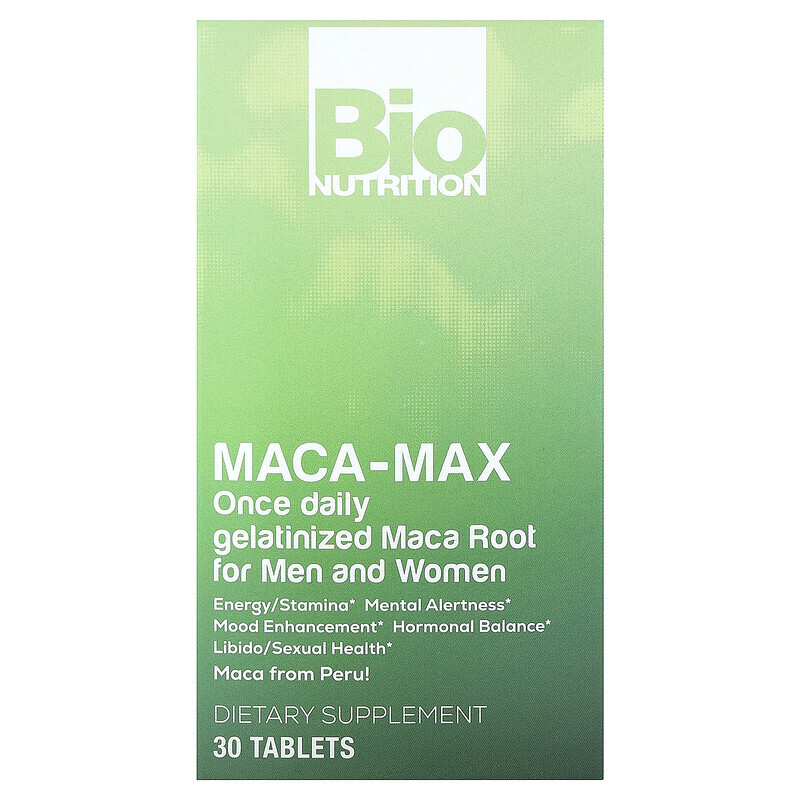 

Bio Nutrition, Maca Max, 1,000 мг, 30 таблеток