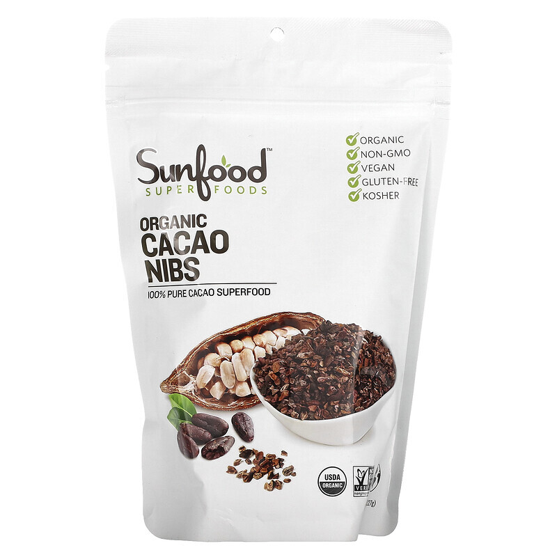 

Sunfood, Organic Cacao Nibs, 8 oz (227 g)