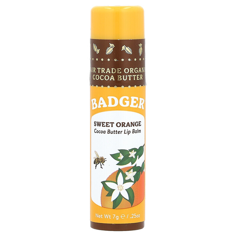 

Badger Company, Cocoa Butter Lip Balm, Sweet Orange, 0.25 oz (7 g)