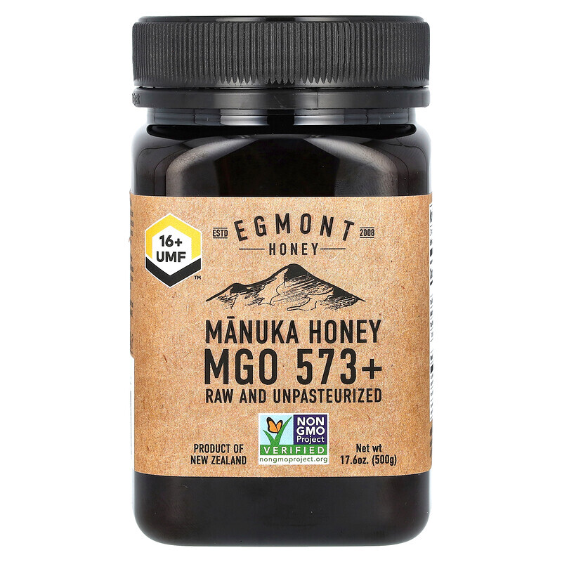 

Egmont Honey, Мед манука, необработанный и непастеризованный, 573+ MGO, 500 г (17,6 унции)