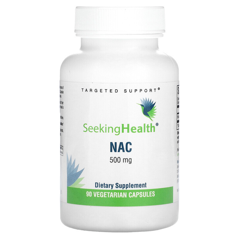 

Seeking Health, NAC, 500 мг, 90 вегетарианских капсул