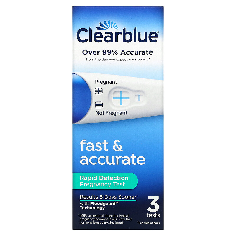 Clearblue, Быстрый и точный, экспресс-тест на беременность, 3 теста