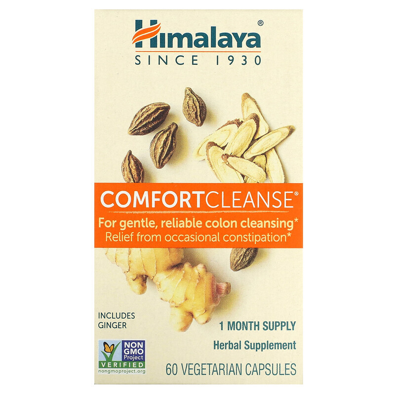 

Himalaya, Comfort Cleanse, средство для очищения кишечника, 60 вегетарианских капсул