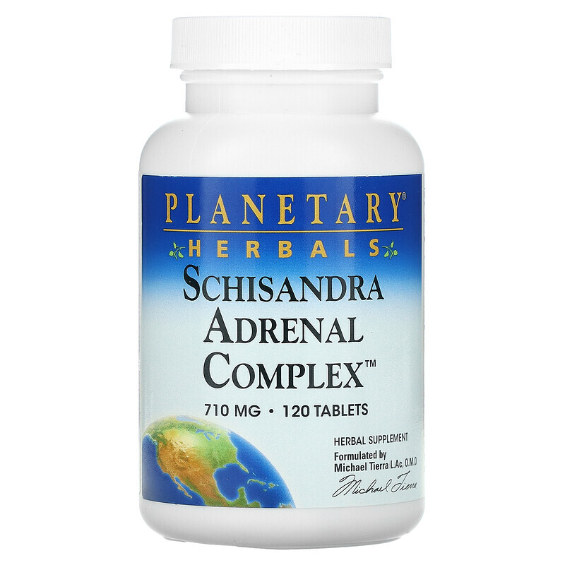 

Planetary Herbals, Schisandra Adrenal Complex, 710 мг, 120 таблеток