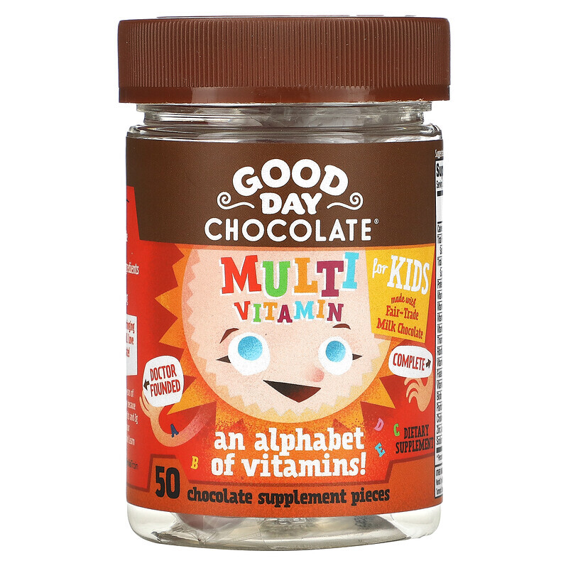 

Good Day Chocolate, Мультивитамины для детей, 50 шоколадных добавок