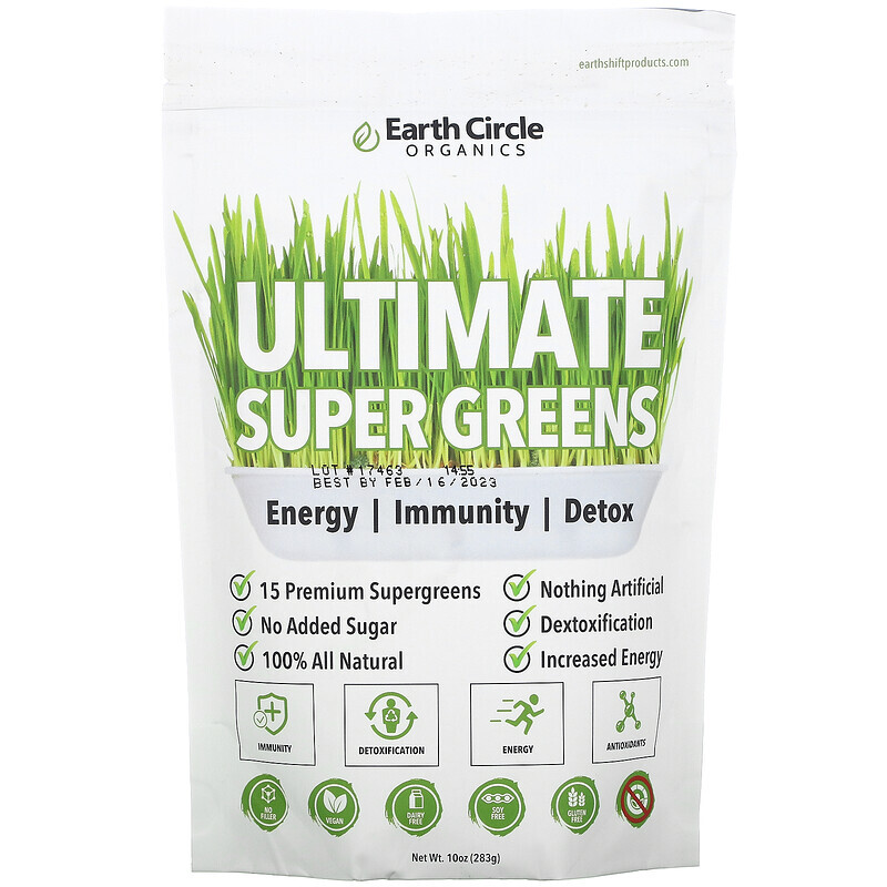 

Earth Circle Organics, Ultimate Super Greens, 283 г (10 унций)