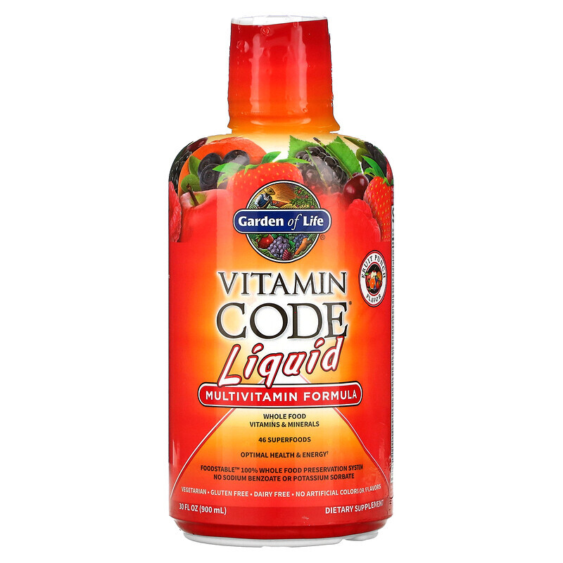Garden of Life, Vitamin Code Liquid, мультивитаминная формула, фруктовый пунш, 900 мл (30 жидк. Унций)