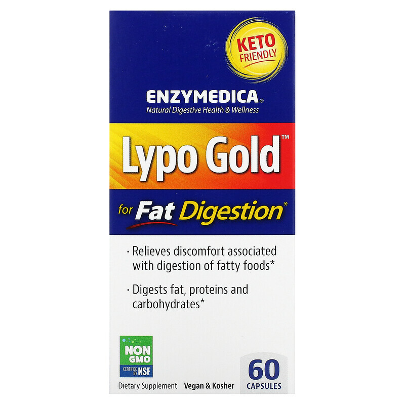 

Enzymedica, Lypo Gold, для усвоения жиров, 60 капсул