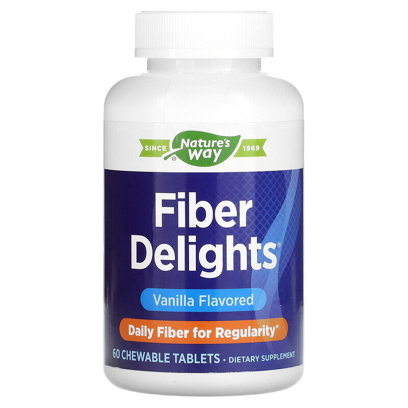 

Nature's Way, Fiber Delights, ваниль, 60 жевательных таблеток