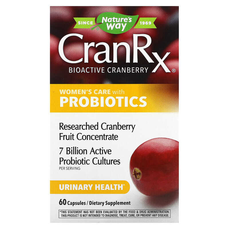 

Nature's Way, CranRx, уход для женщин с пробиотиками, 60 капсул