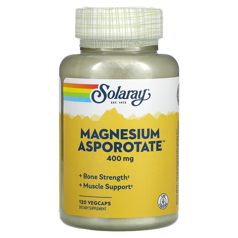 

Solaray, Magnesium Asporotate, магний, 200 мг, 120 растительных капсул