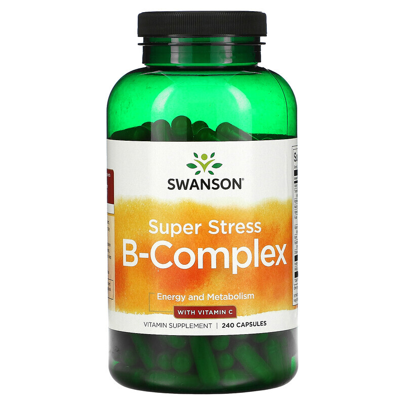 

Swanson, Super Stress B-Complex с витамином C, 240 капсул