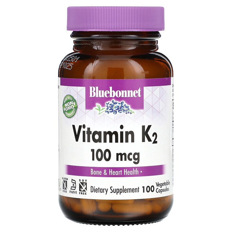 

Bluebonnet Nutrition, Vitamin K2, 100 mcg, 100 pflanzliche Kapseln