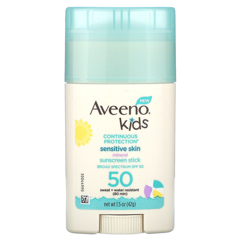 

Aveeno, Kids, Sonnenschutzstift für empfindliche Haut, LSF 50, ohne Duftstoffe, 42 g (1,5 oz.)