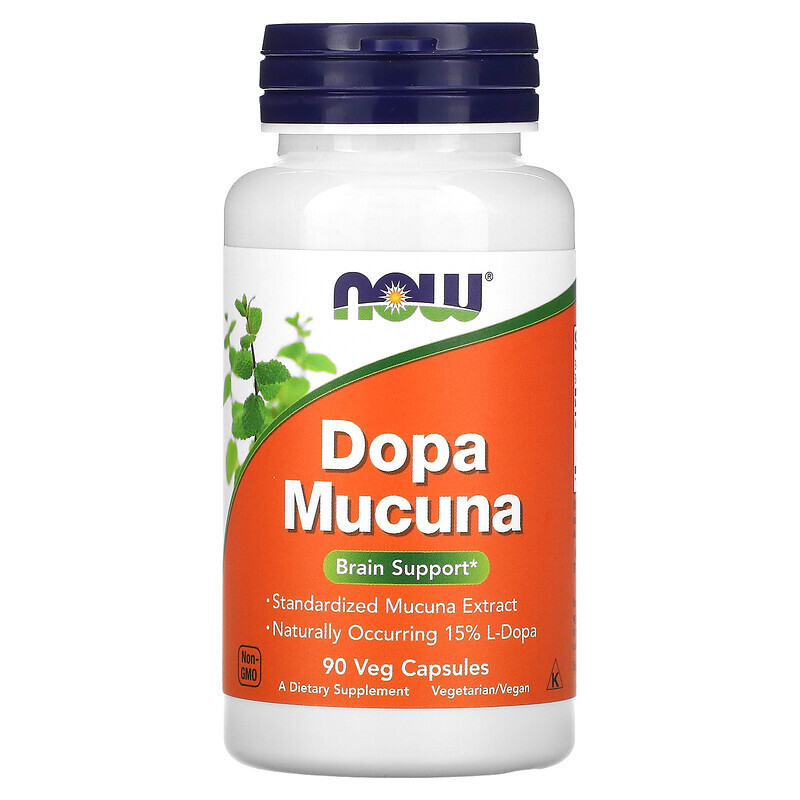 

NOW Foods, Dopa Mucuna, 90 растительных капсул