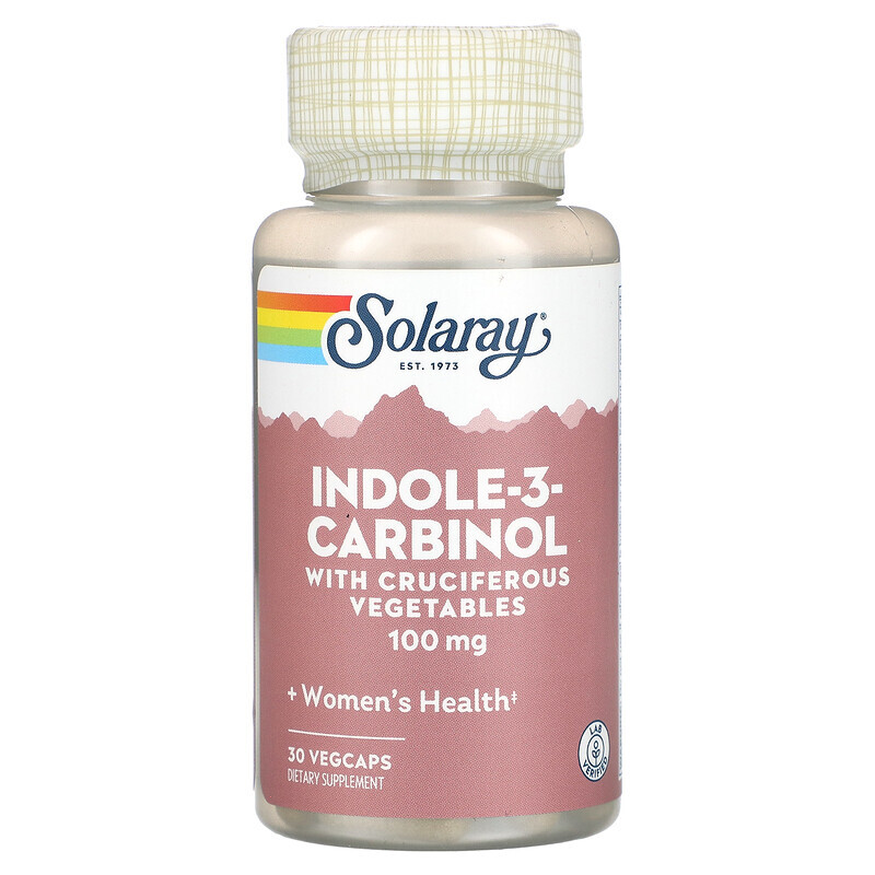 

Solaray, Indole-3-Carbinol With Cruciferous Vegetables, 100 mg, 30 VegCaps