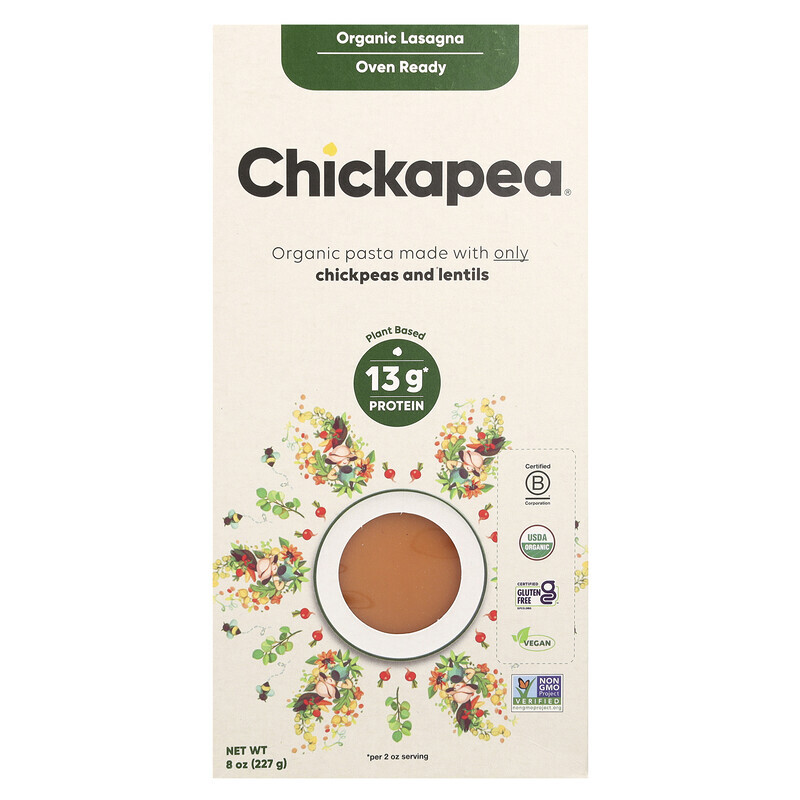 Chickapea, Органическая лазанья, 227 г (8 унций)