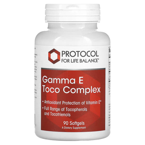 

Protocol for Life Balance, Gamma E Toco Complex, 90 мягких таблеток